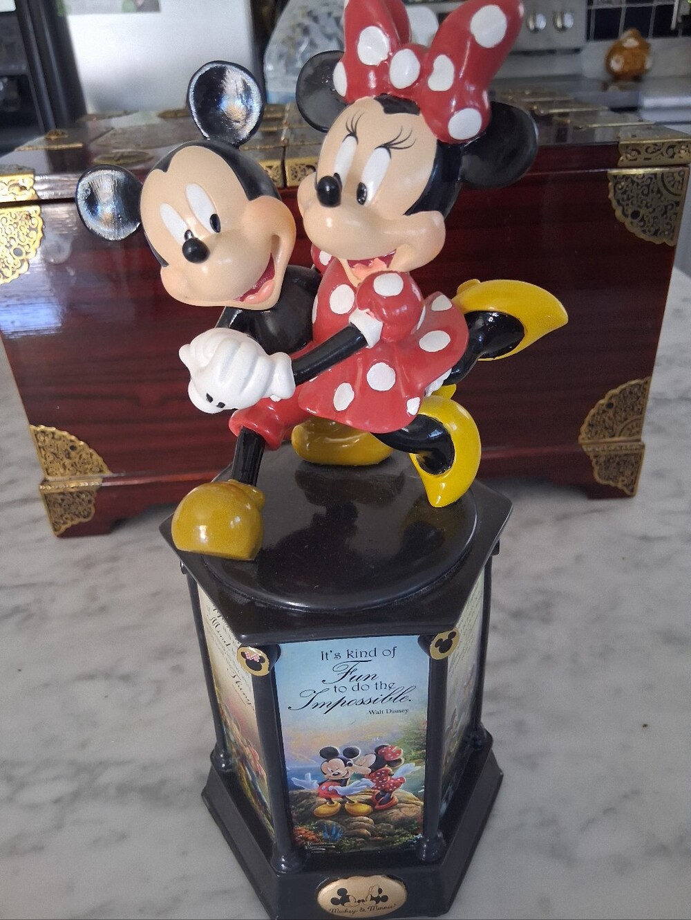 Disney, Mickey and Minnie Thomas Kinkaid figurine.